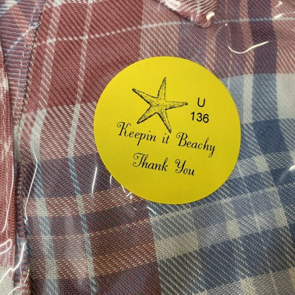 Max & Mia XL Plaid Rose Long Sleeve Button Front - Picture 7 of 7